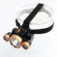 Фонарь налобный аккумуляторный от USB 30Вт 1800mAч Черный картинка 